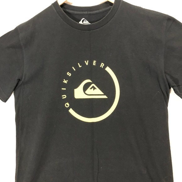 Quiksilver Graphic T-Shirt Regular Fit‎ Short Sleeve Black Size L - Picture 1 of 6